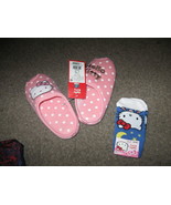 MINT Girls LOT of Hello Kitty Slippers n Socks Pink Blue Sanrio sz- Smal... - $27.94 CAD