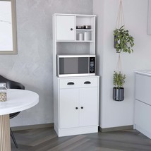 White Kitchen Pantry Cabinet: 3 Doors &amp; Drawer - $231.99