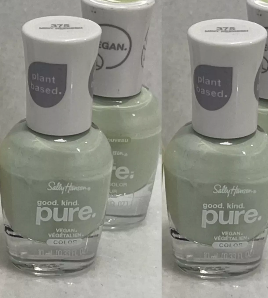3 Sally Hansen Pure Vegan Nail Color Polish 375 Mint Refresh 0.33 oz - $10.06