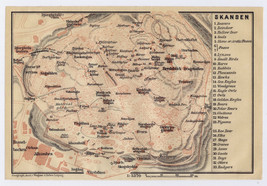 1914 Antique Map Of Skansen / Kungliga Djurgarden / Stockholm / Sweden - £14.89 GBP