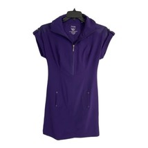 Zenergy by Chicos Womens Dress Adult Size 0=XS Purple Hood Short Sleeve Pockets - £31.87 GBP
