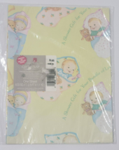 Vintage American Greetings Wrapping Paper Baby Shower Unisex Gift Wrap New - $6.99