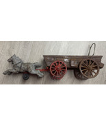 Antique Vintage Cast Iron Double HORSE-DRAWN Cart Wagon METAL Toy - JD MH - €36,38 EUR