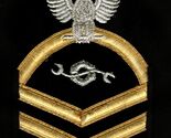 USN  RATING BADGE CMC CONSTRUCTION MECHANIC CPO E-7 GOLD ON BLACK MALE - $9.85