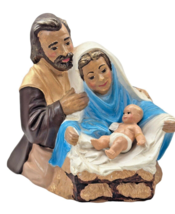 Jesus Mary Joseph Painted GILDED Nativity Statue Figure Nativity DAMAGED Vintage - £15.81 GBP