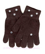 Fancy Dressy Stretch BLACK GLOVES Winter Holiday with Rhinestone Gems-ON... - $111.19 MXN