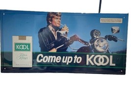 Vintage Kool Cigarettes Tobacco Metal Retail Advertising Tin Tacker Sign - 1984 - £160.05 GBP