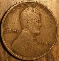 1917 Usa Lincoln Wheat Small Cent Penny - £1.34 GBP