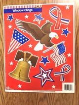 Patriotic USA Window Clings 4th of July Eagle Liberty Bell Flag New - £6.65 GBP