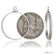 Sterling Silver 30 mm Half Dollar (50 Cents) Screw Top Coin Bezel Frame Pendant  - £33.05 GBP