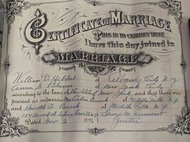Vintage  1943 Pre WWII Marriage License Certificate New York State - $17.81