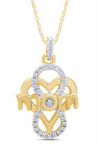 0.80 Carat Round Cut Diamond Mom Heart Infinity Pendant 14k Yellow Gold Finish - £72.37 GBP
