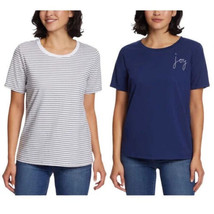 NoTag Ella Moss Womens Flattering Fit Ultra Soft Perfect Tee, 2-Pack - £15.71 GBP