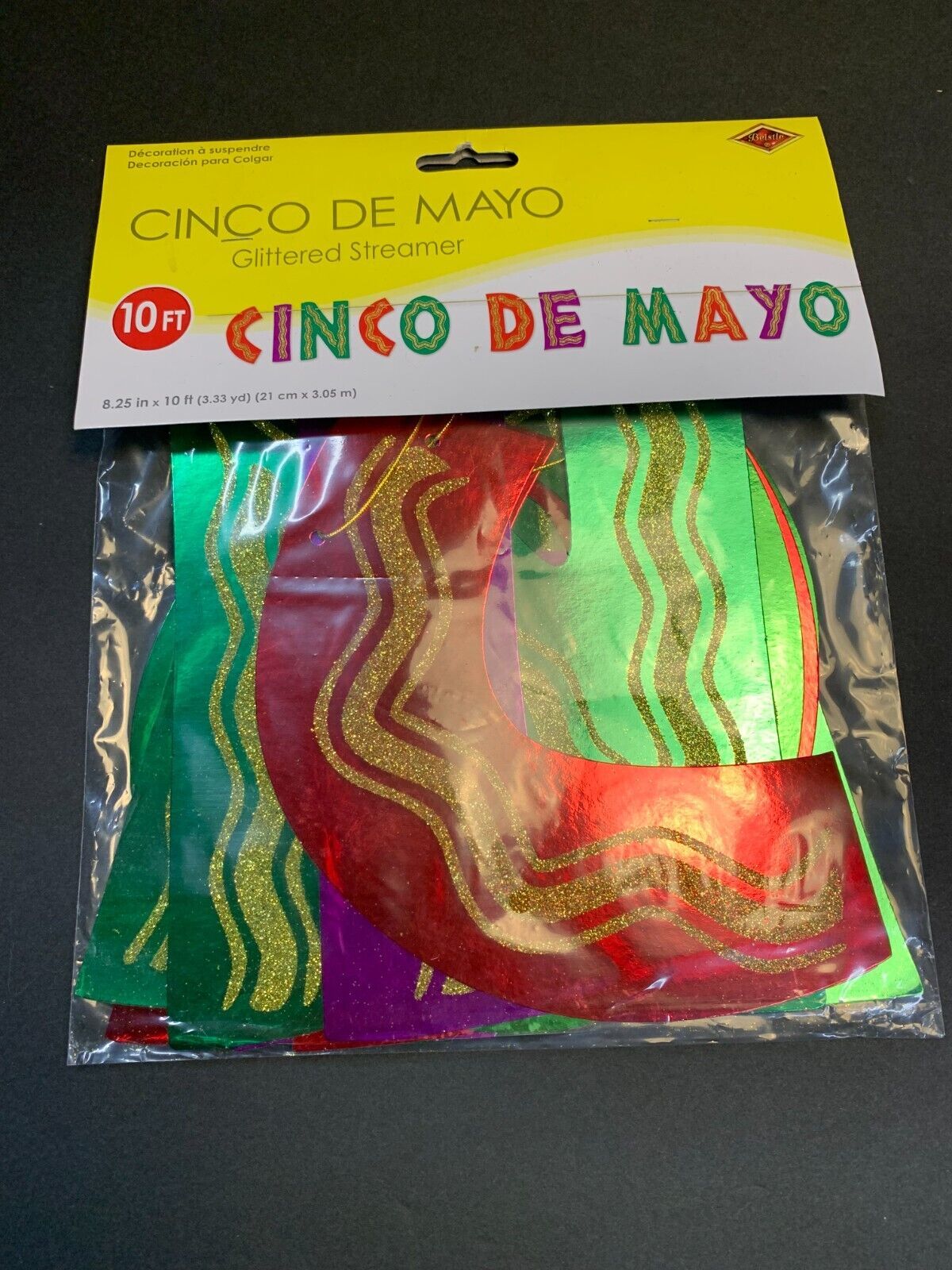 Primary image for Cinco De Mayo Glittered Streamer Party Decoration 10 Foot