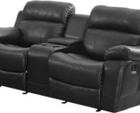Homelegance Marille Reclining Loveseat w/ Center Console Cup Holder, Bla... - £1,453.54 GBP