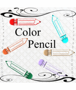 Color 3D Pencil 1-Digital ClipArt-Art Clip-Gift Tag-Notebook-Scrapbook-b... - $37.50 MXN