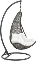 Modway Abate Wicker Rattan Outdoor Patio Porch Lounge Swing Chair Set With Stand - £404.49 GBP