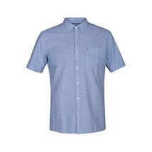 Hurley Men&#39;s M ONE&amp;ONLY 2.0 WOVEN S/S Shirts, Blue Ox, L  - £34.76 GBP