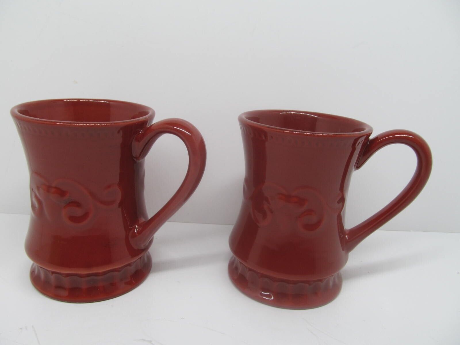 Primary image for Demdaco Sapore 2004 Deb Hrabik Set Of 2 Hand Painted  Brown Mugs EUC