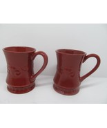 Demdaco Sapore 2004 Deb Hrabik Set Of 2 Hand Painted  Brown Mugs EUC - £15.01 GBP