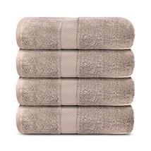 Lavish Touch Aerocore 100% Cotton 600 GSM Pack of 4 Bath Towels Mushroom - £33.67 GBP