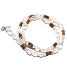 Rose Quartz Natural Gemstone Beads Jewelry Necklace 17&quot; 90 Ct. KB-497 - £7.29 GBP