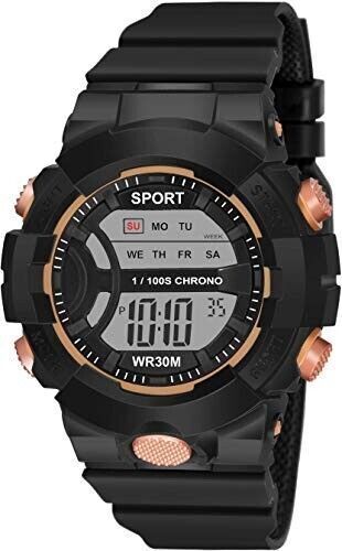 Montre numérique pour garçon et fille cadran gris bracelet en résine... - $21.76