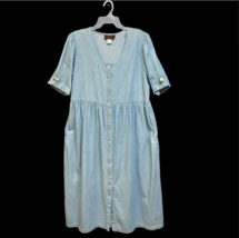 Truly Yours Sport Womens 1X Dress 100% Cotton Vintage Chambray Modest Co... - £26.43 GBP