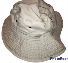 E4 Hats Beige 100% Cotton Bucket Hat Fishing Camping Safari Sun Brim Size XL - £15.48 GBP