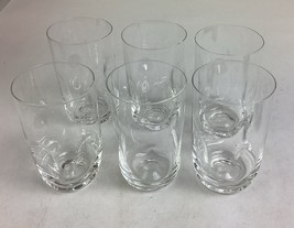 Set of 6 Vintage Clear Dimpled, Pinched Grip Glass Tumblers - $19.79