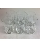 Set of 6 Vintage Clear Dimpled, Pinched Grip Glass Tumblers - $19.79