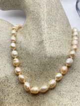 Vintage Peach Pearl 16 inch Choker Necklace - £62.89 GBP