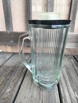 Vtg Waring Blender Glass Ribbed 4-Leaf Clover Jar Pitcher and Lid, 40oz / 5 Cups - £38.67 GBP