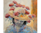 Original Painting WOMAN IN HAT From Artist SHIRLEY BAKER LITTLE Acrylic ... - $129.00