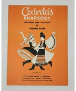 Vintage Czardas Rhapsody For Piano Duet Four Hand by William Scher - $370.99 MXN