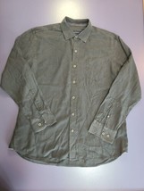 Tommy Bahama Large Navy Button Up Tencel Blend Long Sleeve Camp Shirt - $14.73