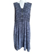 Torrid Mini Challis Zip-Front Shirt Dress Acid Wash Black Sz L Cinch Wai... - $47.37 CAD