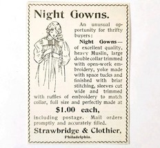 Strawbridge &amp; Clothier Night Gowns 1897 Advertisement Victorian Fashion ... - $368.12 MXN