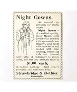 Strawbridge &amp; Clothier Night Gowns 1897 Advertisement Victorian Fashion ... - €17,34 EUR