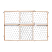 Secure Pressure Mount Wood Plastic Baby Gate Natural Hardwood Finish 24 Tall Fit - £44.11 GBP