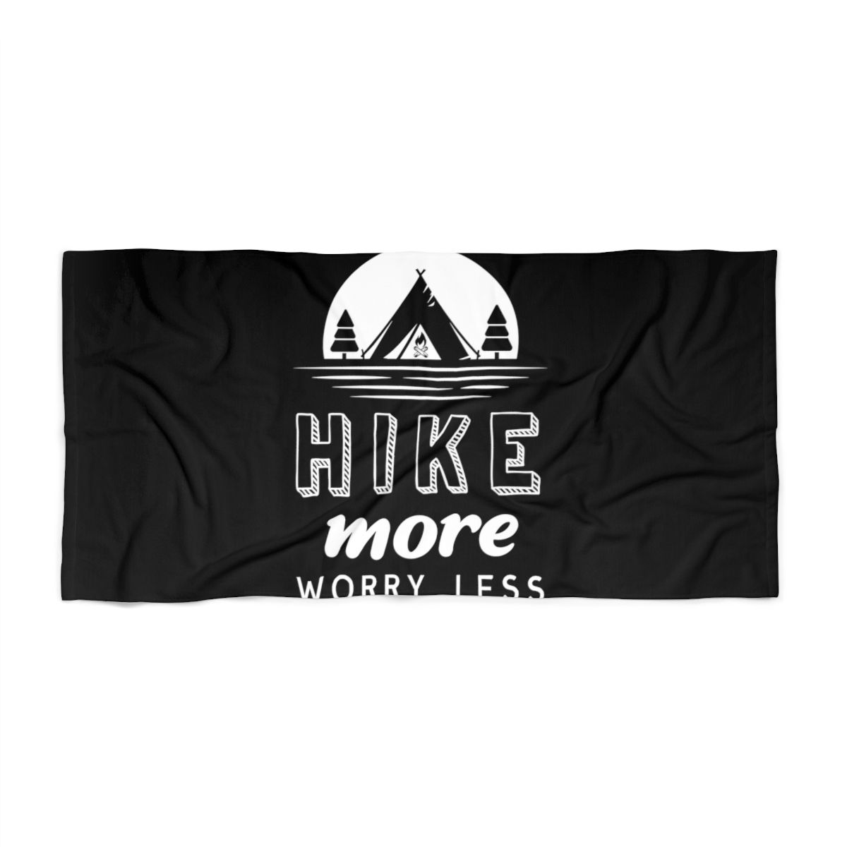 Hike More Worry Less Personalized Beach Towel: Soft, Durable, One-Sided Print - £29.17 GBP - £36.47 GBP