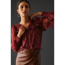 New Anthropologie MISA Raffi Top $295 X-SMALL Septima Tapestry - £77.40 GBP