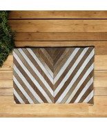 Handmade Genuine Leather Doormat, Rustic Chevron Patchwork Entry Mat, Na... - $1,884.93 MXN