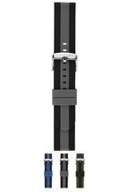 Morellato Bolsena Silicone Watch Strap - Blue &amp; Light Blue - 20mm - Chrome-Plate - £25.85 GBP