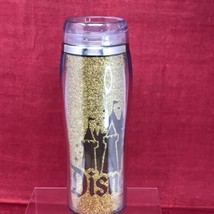 Disneyland Disney Parks Gold Glitter Tumbler Sleeping Beauty Castle Tink... - £39.84 GBP