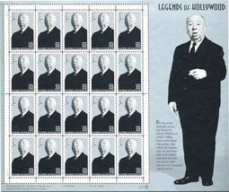 Alfred Hitchcock: Legends of Hollywood Sheet of Twenty Stamps Scott 3226 - £10.21 GBP