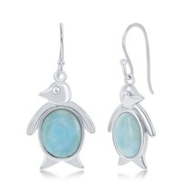 Sterling Silver Larimar Penguin Earrings - £64.54 GBP