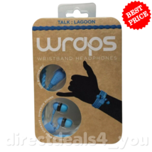 Wraps Wearable Braided Wristband Headphone Earbuds, Talk Lagoon - £15.90 GBP