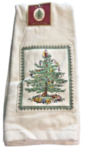 Spode Dish Towel Christmas Tree 100% Cotton White Appliqued 27x19 Holida... - £16.56 GBP