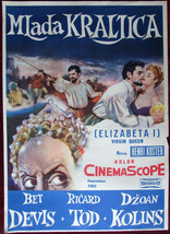 1955 Original Movie Poster Virgin Queen Koster Bette Davis Joan Collins Rare YU - £30.51 GBP